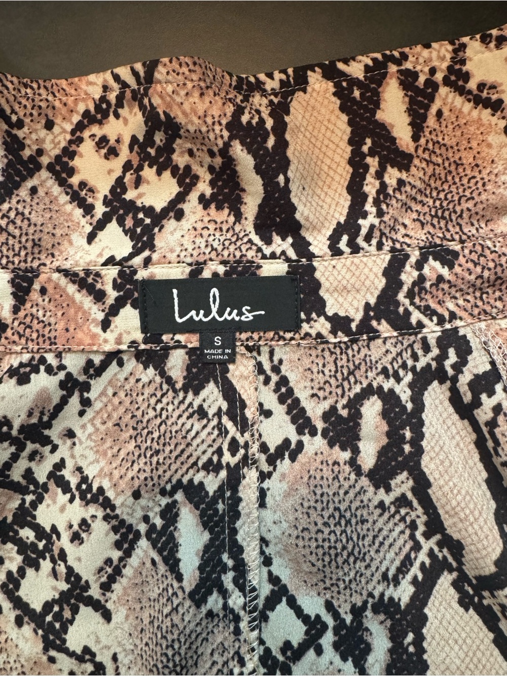 Lulu's Taupe Snake-Print Long Robe - Picture 8 of 8